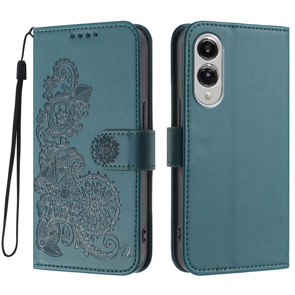 For Samsung Galaxy S25 Edge Phone Cases Mandala Flower Leather Wallet Mobile Cover with Strap