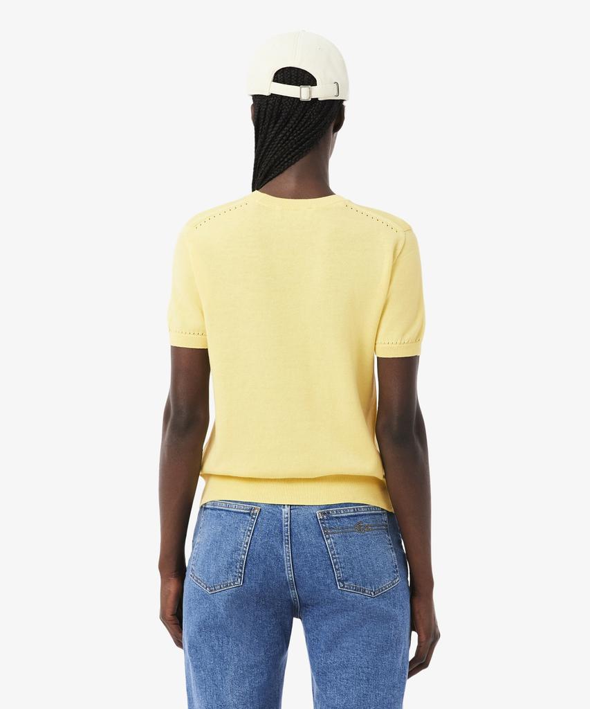 LACOSTE Женский легкий хлопковый свитер с коротким рукавом Af5025-56G 107