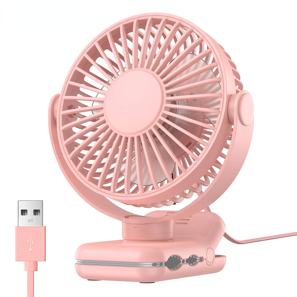 Mini Portable Clip on Fan,USB Desk Fan,3 Speeds Quiet Wind 720° Rotate Personal Electric Fan,Standing fans for Room Home