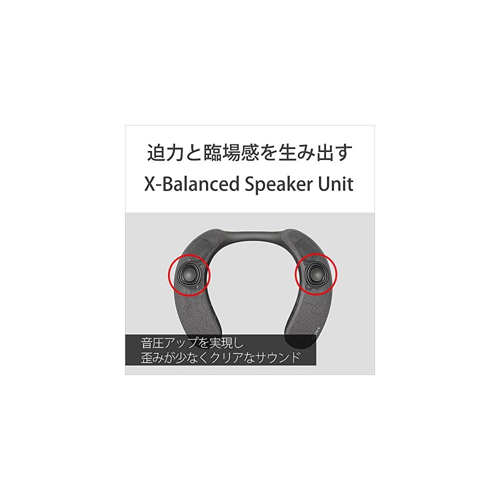 Sony Wireless Neckband Speaker SRS-NS7: 360 Reality Audio compatible / Hands-free calling / IPX4 water resistance / Long battery life (12 hours) / Fas