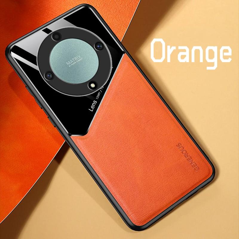 Роскошный чехол для телефона из искусственной кожи для Honor X9A X9B X8A X9 X8 встроенная задняя крышка из листового железа для Magic 5 Lite 6 Lite защитная крышка объектива