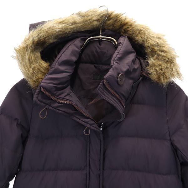 Uniqlo Пуховик 55,1" Фиолетовый Капюшон с мехом Детский Б/у
