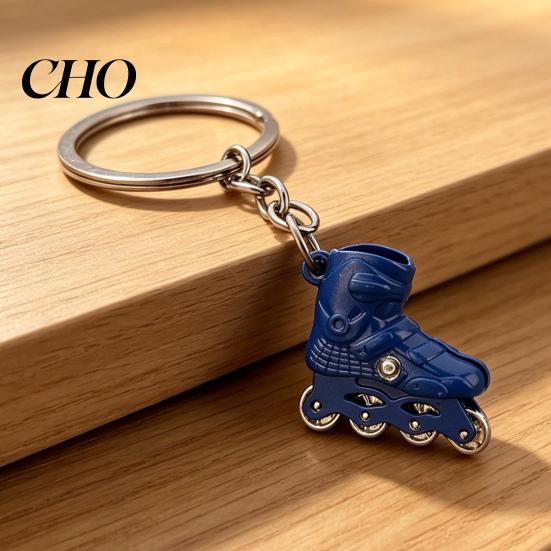 Keychain Gift Zinc Alloy Pendant, 3D Simulated Roller Skate Shape Multi-color Accessory Key Ring, Multiple Colors Practical Hanging Metal Plated