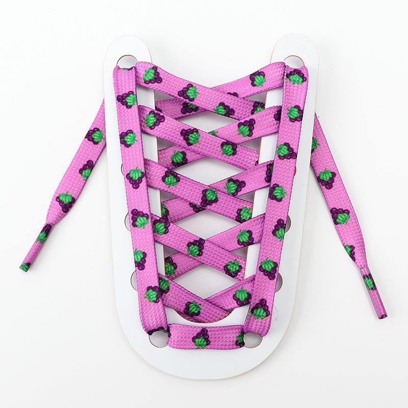 1 пара плоских шнурков для обуви, кроссовок, шнурков для тенниса, с принтом фруктов, симпатичные шнурки, узор для шнурков, спортивный лак