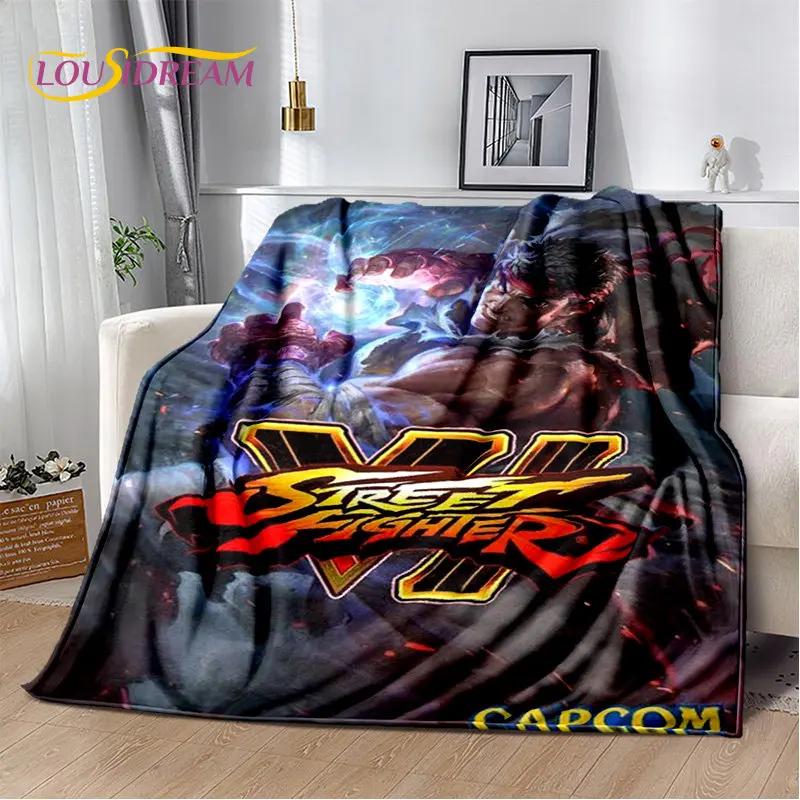 Ретро Игровой Street Fighter Геймер Мягкое Плюшевое Одеяло, Фланелевое Одеяло Плед для Гостиной Спальни Кровати Дивана Пикника Покрытие