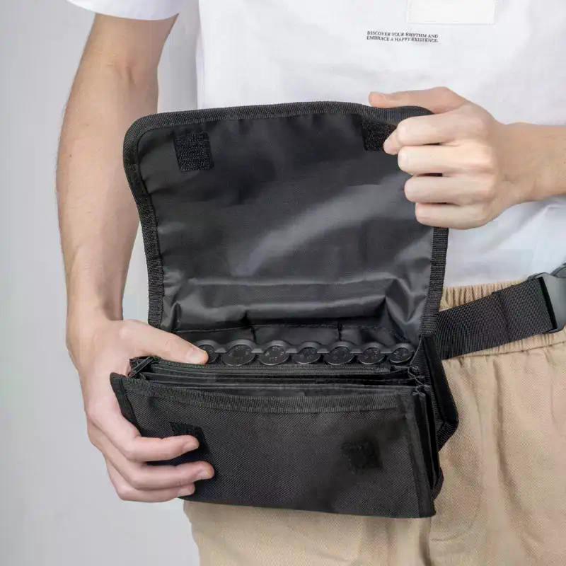 Multi Pocket Waist Bag Euro Coin Holder Portable Coin Storage Money Box Wallet Purse For Waiter Driver Cash Money Phone Safe