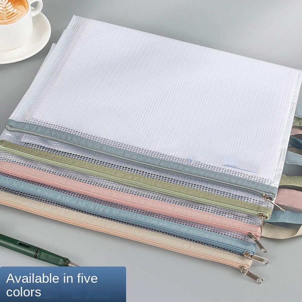 Сумка для хранения на молнии формата A4, сетчатая, канцелярская, новые папки для файлов, офис