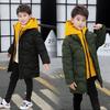 Boys' Winter Hooded Down Cotton Coat - Mid-Length Padded Jacket