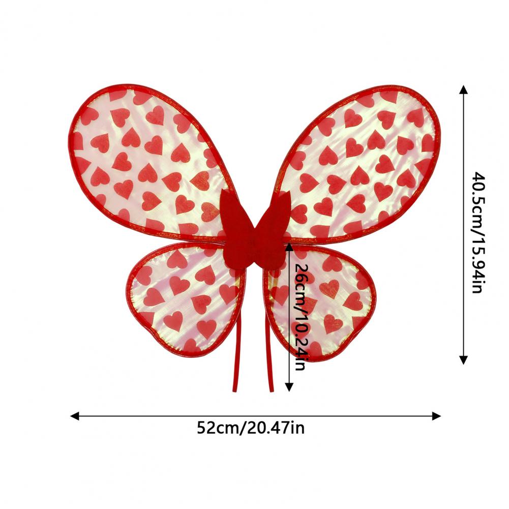 Wings Costume Butterfly Wings for Girls Organza Heart Butterfly Wings for Kids Fairy Costume Accessories Halloween Princess