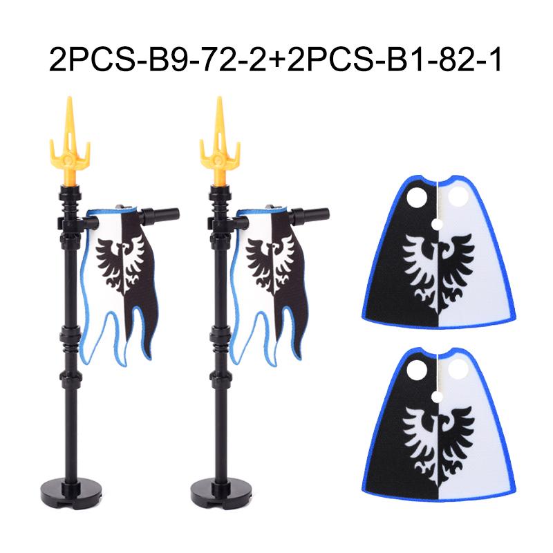 Средневековая Военная Война Армия Замок Рыцарь Солдат Фигурки Строительные Блоки Оружие Плащ Шлем Наплечник Флаг Воин Щит