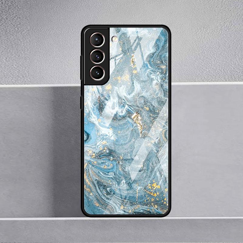 Роскошный стеклянный чехол с мраморным узором для Samsung Galaxy S22 S20 FE S21 Plus, чехол для телефона S10 5G S9 Note 20 Ultra 10 Lite Shell