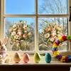 Easter Window Clings Cute Bunny Egg Window Stickers for Glass Windows Double Sided Reusable PVC Decals for Spring Party Home Classroom Decoration