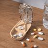 Plastic 2 in 1 Pill Cutter Sealed Pill Storage Box Practical Drug Tablet Organizer  For Home Use