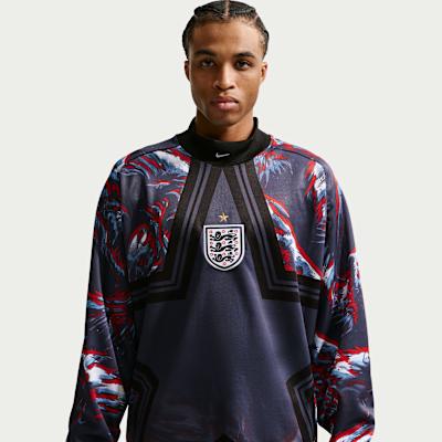 Мужская футболка Nike Англия Аутентичная Вратарская Футбольная Футболка 'Черный/Обсидиан/Белый'