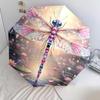 1 PC Automatic Folding Umbrella - Beautiful dragonfly Pattern, Portable & Foldable Design with 8 Ribs, Christmas Birthday Gifts