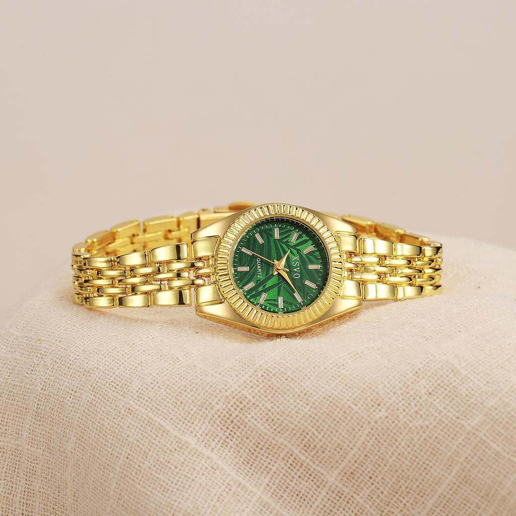 Новый тренд деловой моды, оригинальный дизайн, передовой легкий люкс, золотой стальной ремешок, ретро простые женские кварцевые часы-браслет