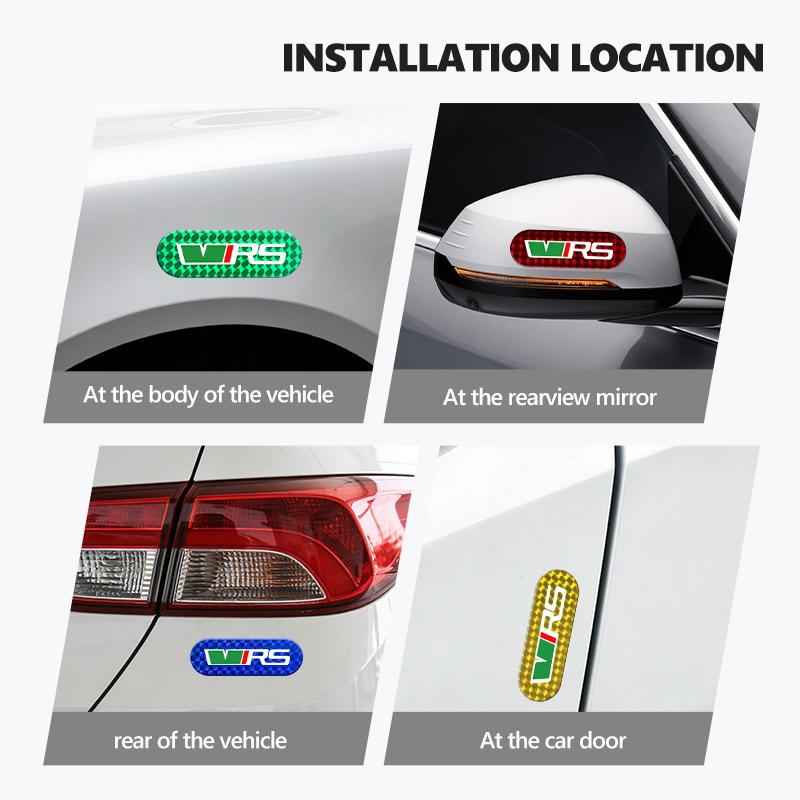 AAFO1 Car Reflective Sticker Drop Glue Safety Warn Reflector Tape For Skoda S Kodiaq Octavia 2 3 Yeti Karoq Rapid Fabia VII VRS