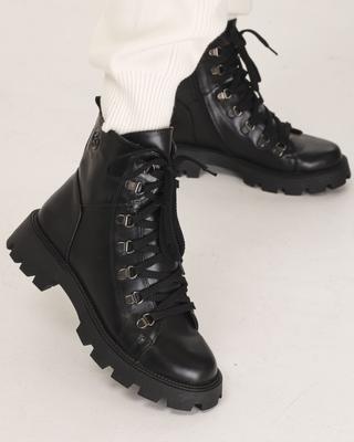 Ботинки женские зимние 2093 36 черный кожа