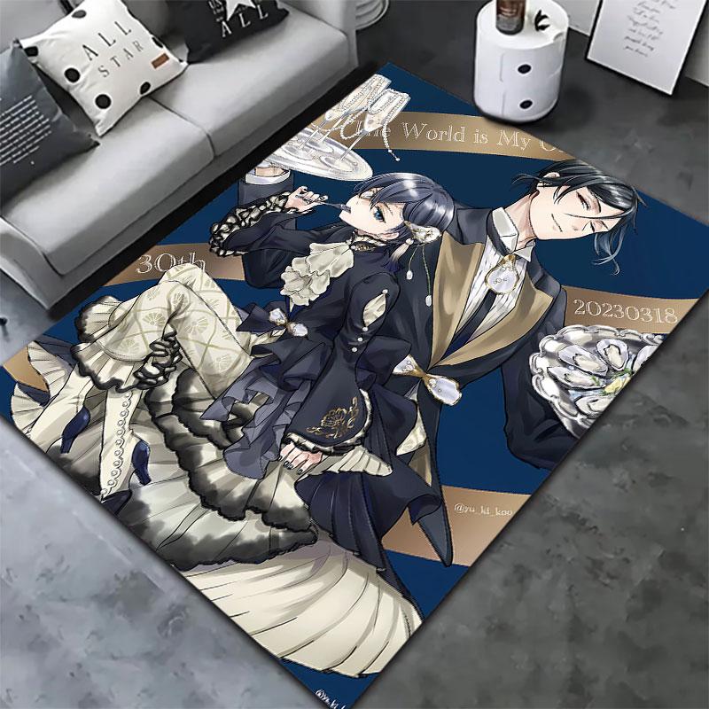 Black Butler Carpet Rug For Living Room Bedroom Home Sofa Decoration Kids Play Nonslip Floor Mat