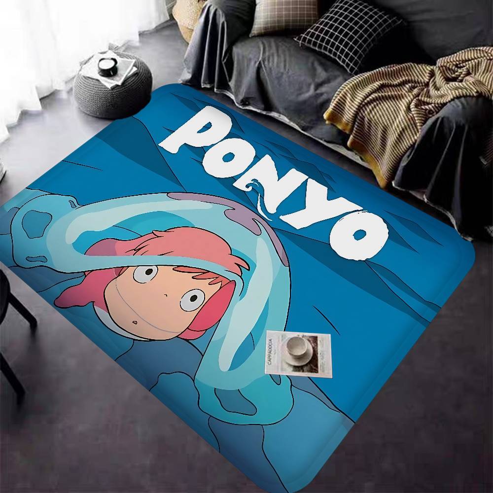 Cute P-Ponyo Movie On The Cliff Anime Floor Mat Rectangle Anti-slip Home Soft Badmat Front Door Indoor Outdoor Mat Welcome