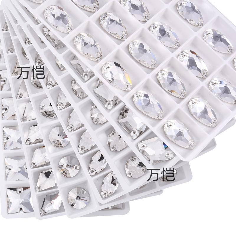 Стеклянная перевернутая кромка, ручная дрель, прямоугольная, специальной формы, плоское дно, двойное отверстие, ручная пряжка из камня, аксессуары для одежды своими руками