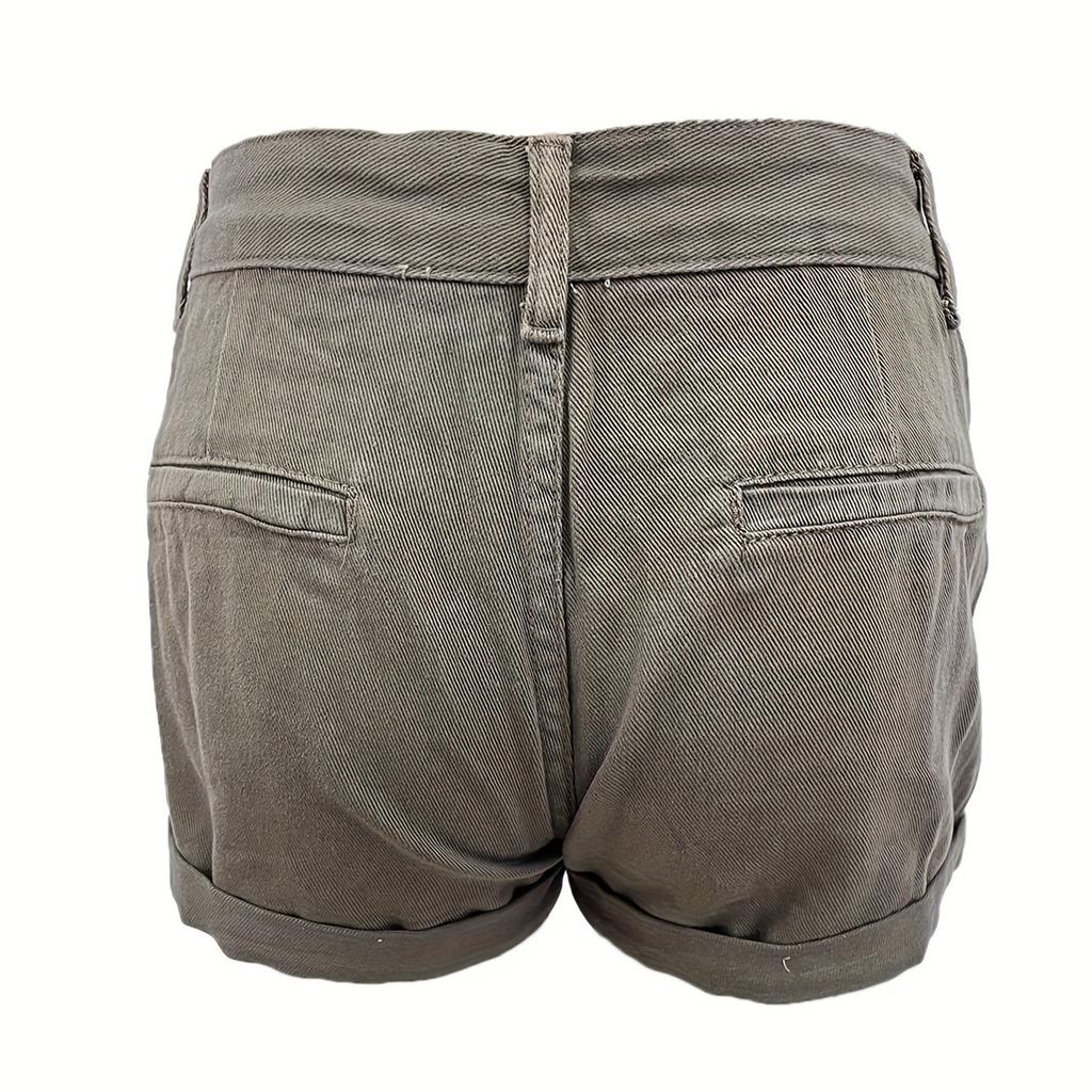 Женские однотонные джинсы Stretch Slim Fit Casual Fashion Denim Shorts