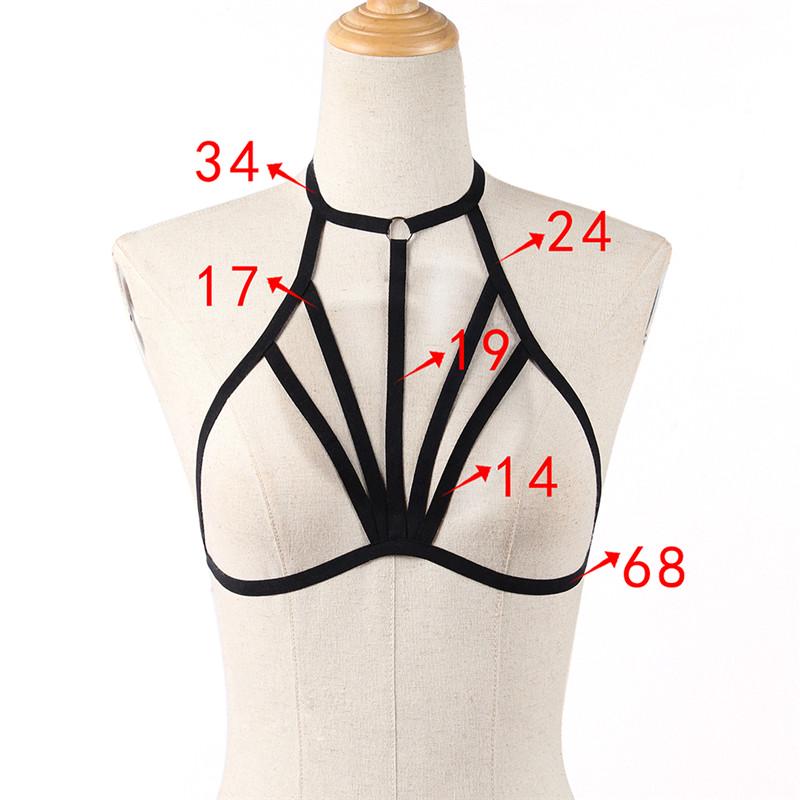 Womens Elastic Bandage Goth Cage Harness Cross Crop Straps Lingerie