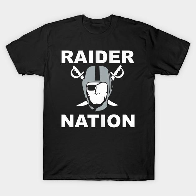 Men Black Print T-shirt Raider Nation Las Vegas Raiders Fans - Stilldark #61 No-Cut Heat Transfer Print Cotton Tshirt