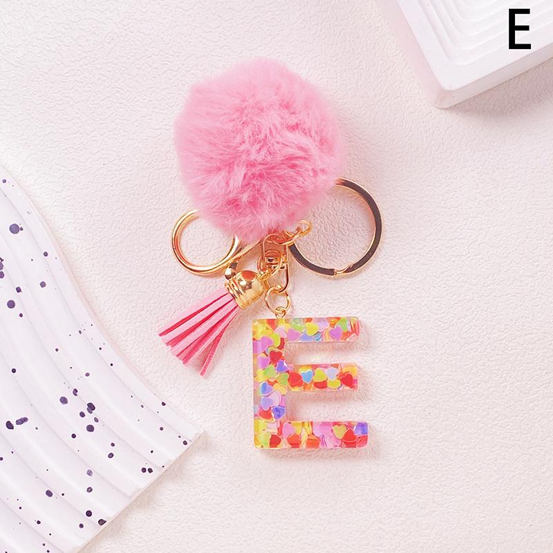 Очаровательный блестящий брелок с инициалами, сверкающий каучуковый кулон в виде алфавита с пушистой буквой, шарм для девочек, сумок, рюкзаков, аксессуаров