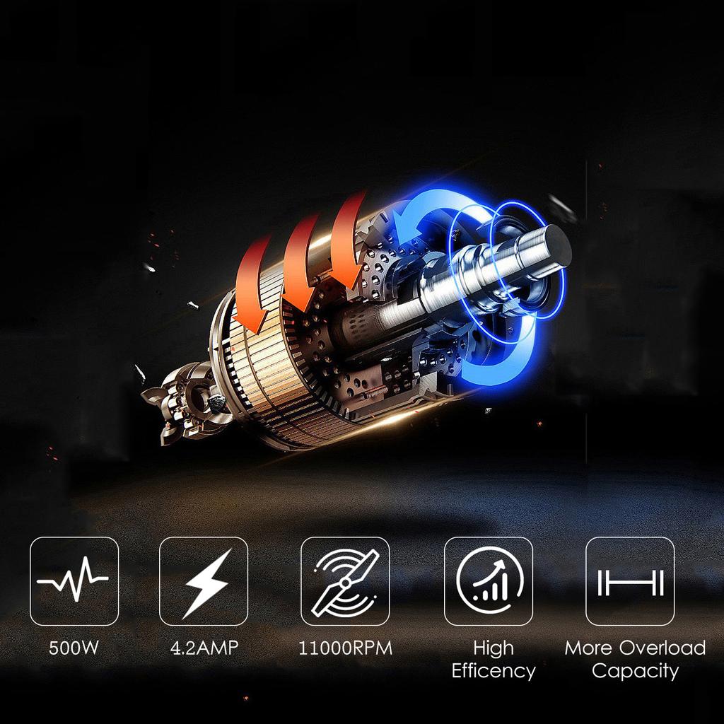 Угловая шлифовальная машина, 4,2 А, 500 Вт, электрическая шлифовальная машина 4-1/2 дюйма / 5 дюймов, электроинструменты со шлифовальными кругами, режущие