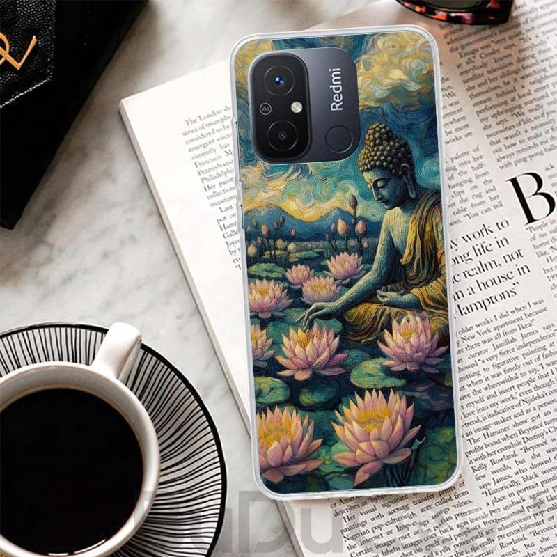 Буддийский Огненный Лотос Чехол Для Xiaomi Redmi 13 13C 14C 12 12C 10 10C 9 9C 9T 9A Чехол Для Телефона 10A 8A 8 7A 7 6A 6 K80 K70 K60 K20 K40