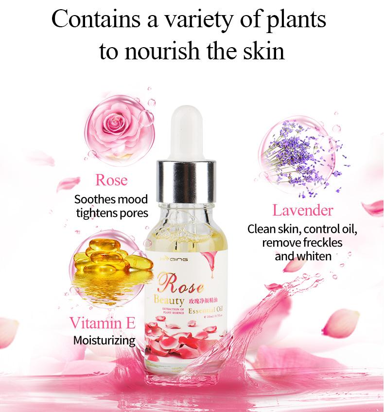 Розовое отбеливающее массажное масло для лица, осветляющее шрамы от прыщей, меланин, темные пятна, увлажняющий уход за кожей, 20 мл