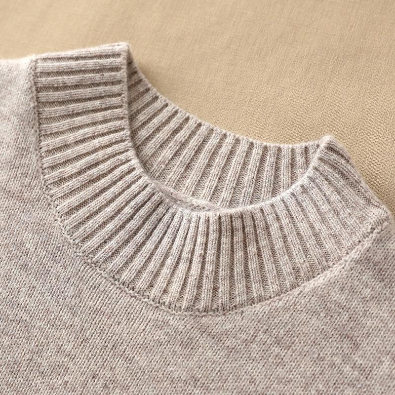 Men's Half Turtleneck Thickened Cashmere Sweater Qinghe Cashmere 30% Cashmere 70% Wool Men's Autumn and Winter Cashmere Soft and Warm