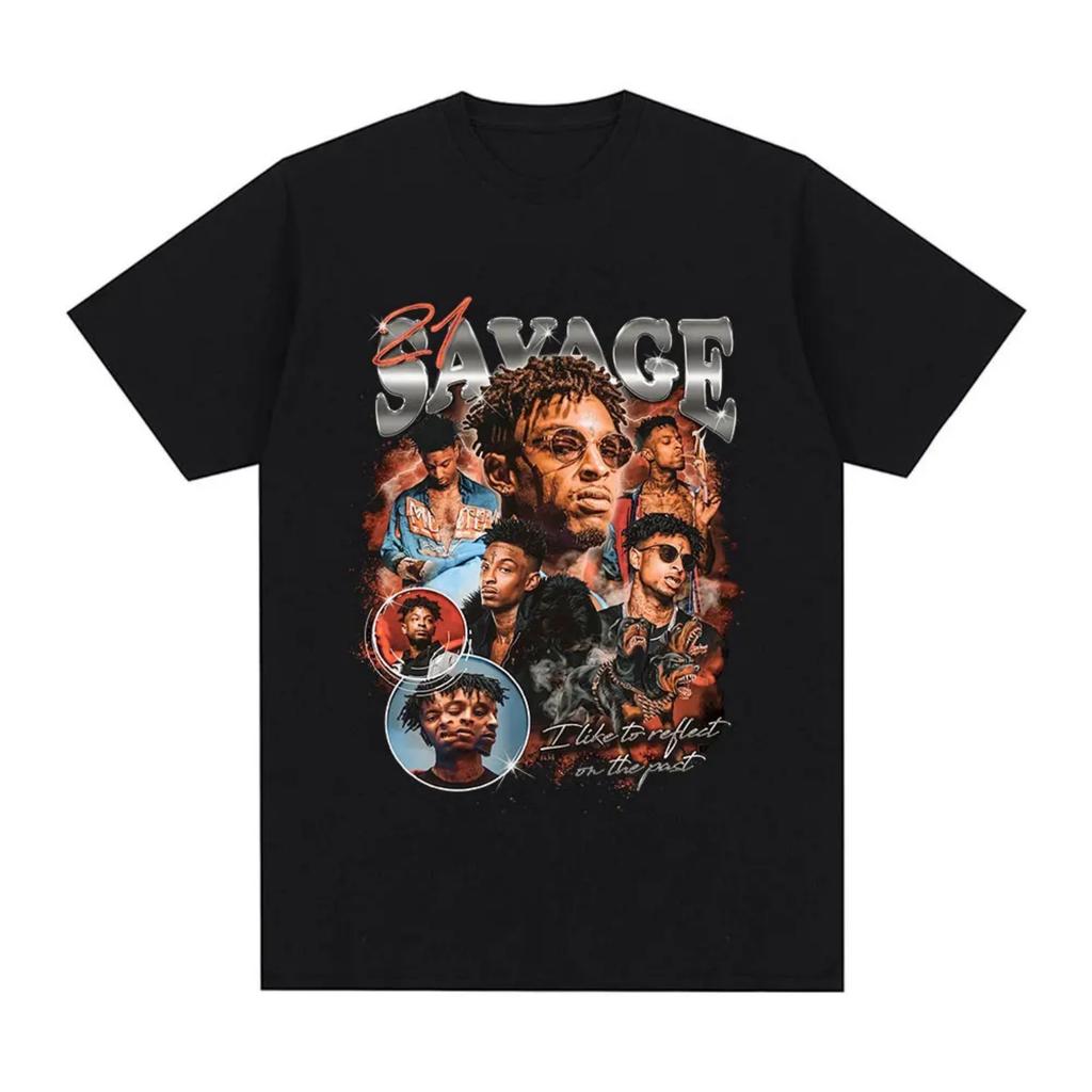Мужская графическая футболка рэпера 21 Savage, винтажная футболка в стиле хип-хоп, хлопковая, повседневная, свободная, оверсайз, с коротким рукавом, подарок для фанатов
