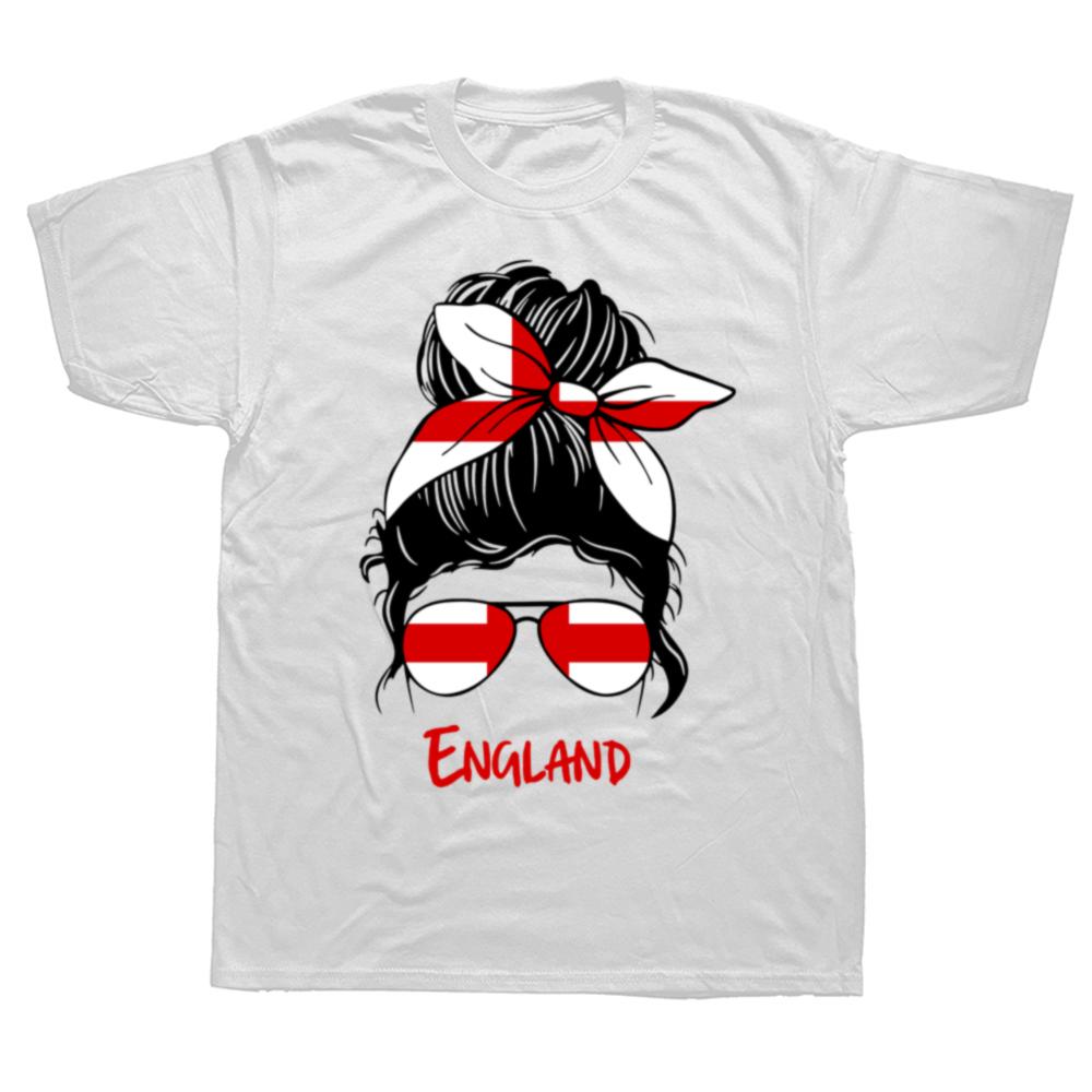 Funny England English Girl British Woman Flag Tshirts Men Womens Fashion Casual Tshirt 100 Cotton Loose Oversized T Shirt