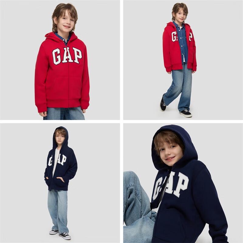 Gap Boys' Faux Lambswool Logo Zip-Up Hoodie