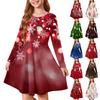 Girls' Princess Dress - Long Sleeve A-Line T-Shirt Dress Christmas Day