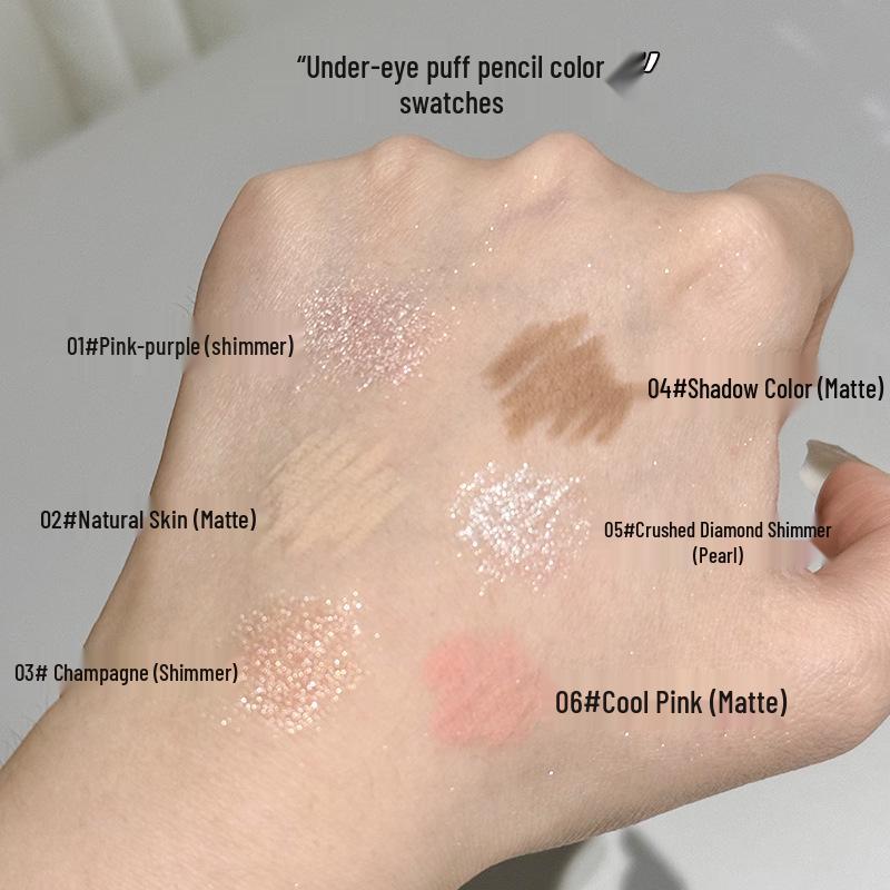 FAICCIA Перламутровый карандаш для эгё саль: Блестящий розовый гель-подводка для глаз для женщин, хайлайтер с натуральным матовым и мелким шиммером.