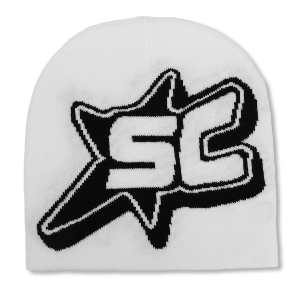 Y2K Knitted Letter Beanies Star Ins Skullies Cool Pullover Hats  Outdoor