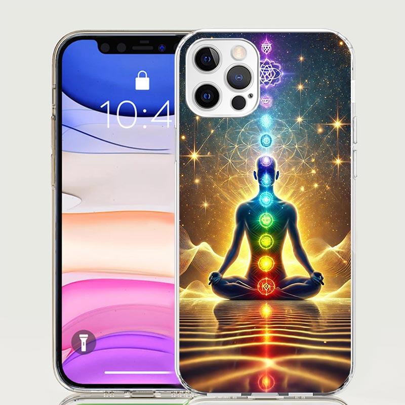 Чехол для телефона 'Йога Чакра Духовная Энергия Вселенная' Для iPhone 17 Air 16 15 Plus 11 14 Pro Max 13 Mini 12 7 8 + SE Патерн Арт Cust