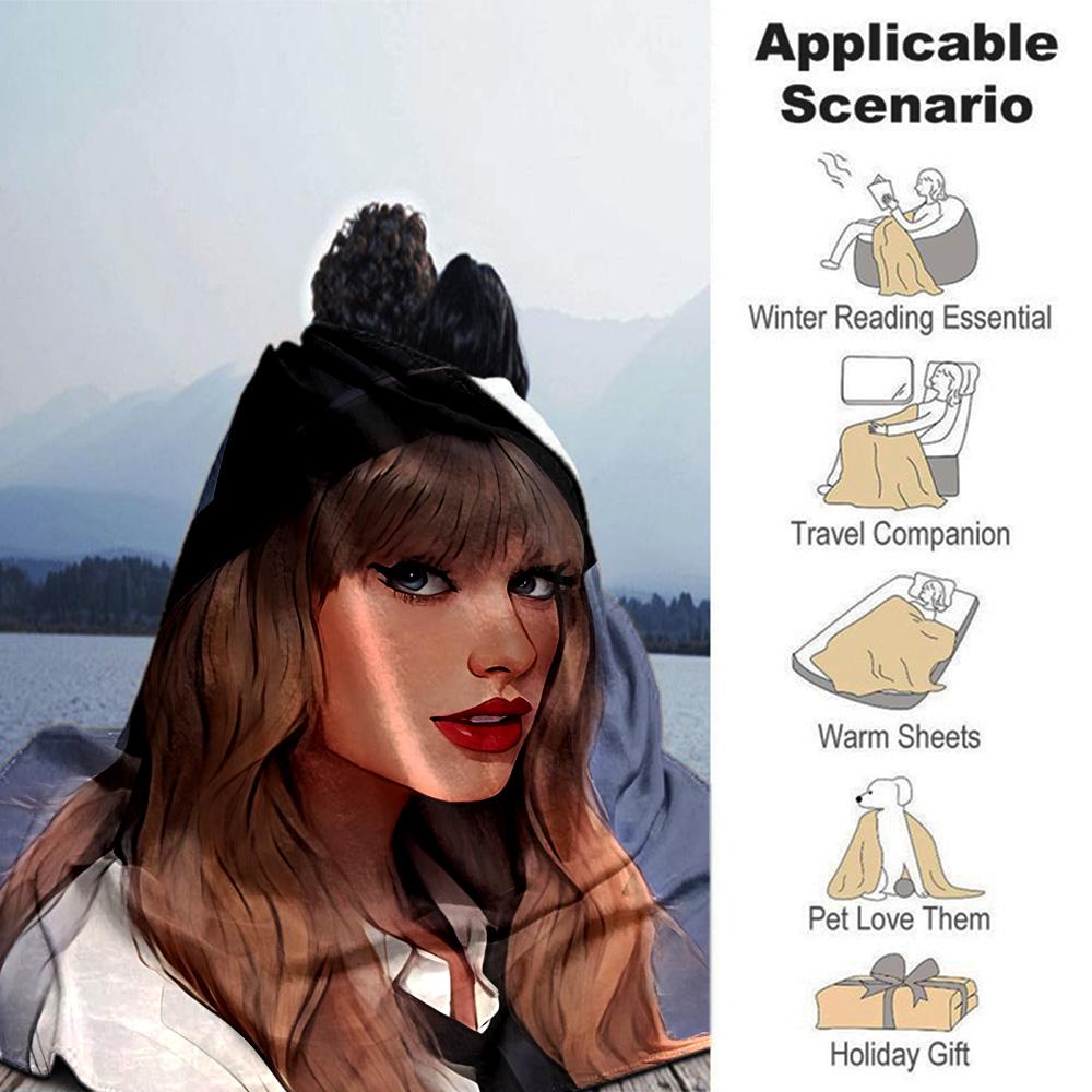 Fashionable Hat Style Flannel Blanket Super Soft Warm Cozy Blanket For Sofa Bed Office Travel Allseason Home Decor Gift