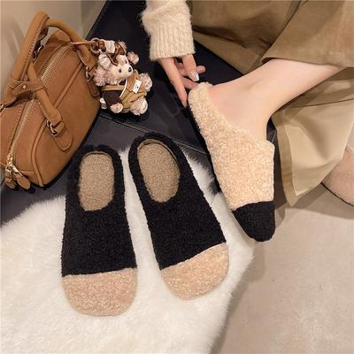 Каблук на танкетке высококачественный бархатный мешок голова хлопковая швабра верхняя одежда 2025 новый женский осенне-зимний толстая подошва увеличивающая рост пушистые тапочки