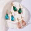 1 пара модных трехцветных висячих серег в форме капли для женщин, ювелирные изделия с кубическим цирконием, повседневные аксессуары