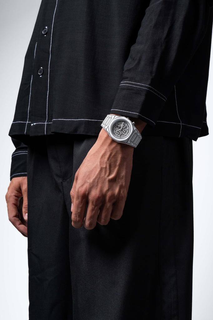 Авторизованный Дистрибьютор [D1 MILANO] Мужские часы D1 Milano [POLYCARBON] Polychrono White Sketch 40,5 мм PHBJ13