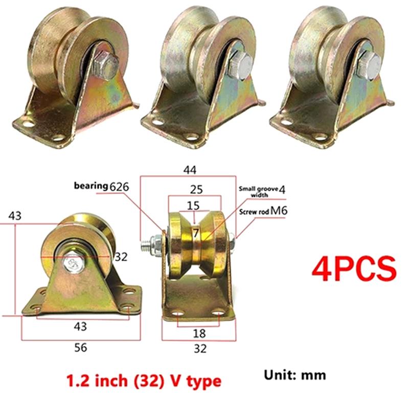 4 шт. V-образное колесо с подшипником, цветное покрытие, домашняя фурнитура, жесткое колесо, V-образное колесо для роликов раздвижной двери