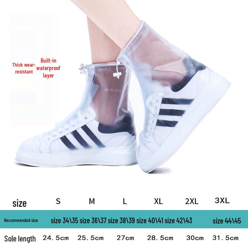 Водонепроницаемые нескользящие бахилы с высоким голенищем для мужчин и женщин - Утолщенные, износостойкие, пескозащитные для дождливых дней.