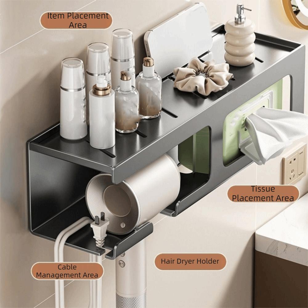 Rustproof Hair Dryer Holder Wall Mounted Toilet Paper Holder Bathroom Tissue Holder  Bathroom Use