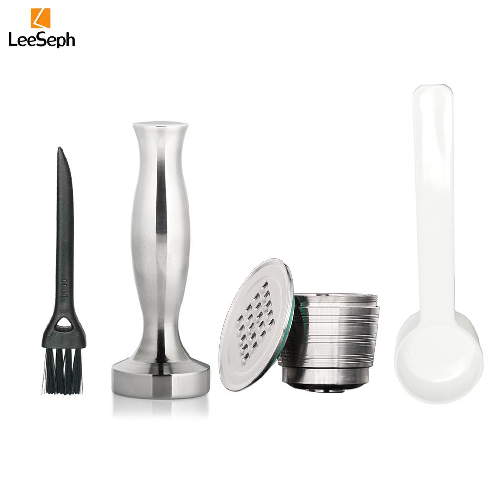 Набор из кофейных капсул из нержавеющей стали, чашка и темпер для кофе с ложкой-щеткой, для домашнего кафе, ресторана, бара, кофейные аксессуары