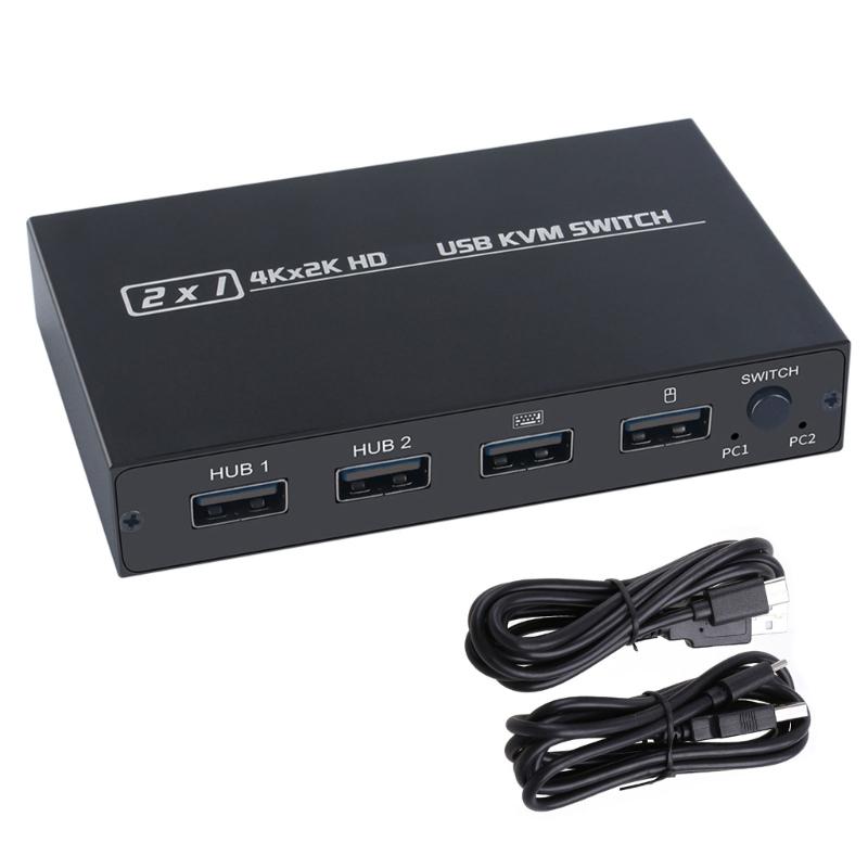 Высокопроизводительный USB KVM-переключатель HDTV 4K 30 Гц Устройство для бесшовного переключения источников видео Встроенная автоматическая регулировка