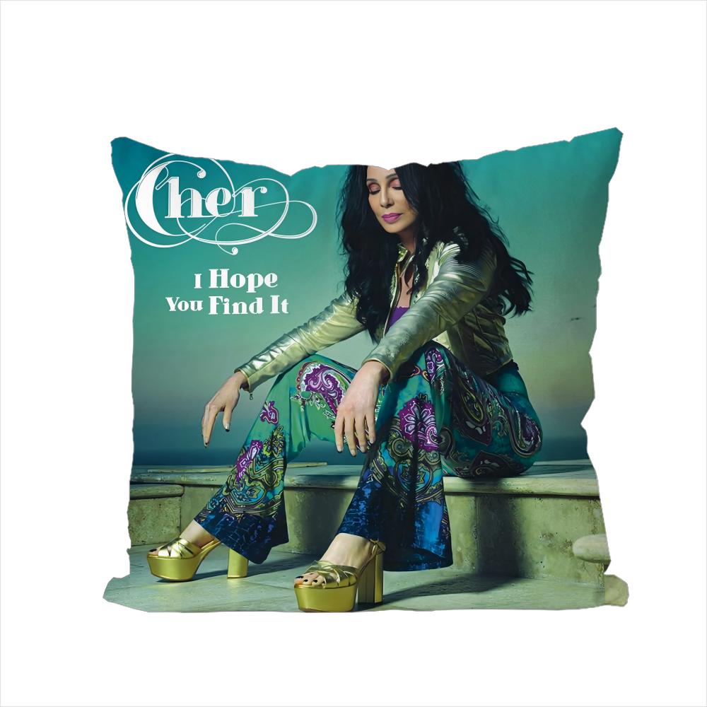 Actor CCher Pillow Case For Car Sofa Decorative Home Doublesided Print Plush Square Throw Pillow Cushion Cover